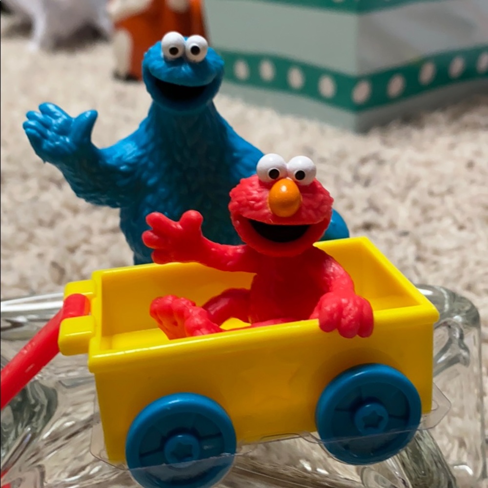 Two Sesame Steet Cake Toppers COOKIE MONSTER EMLO